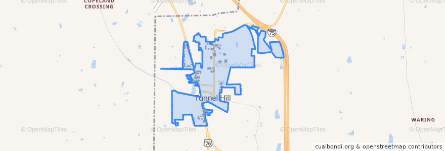 Mapa de ubicacion de Tunnel Hill.