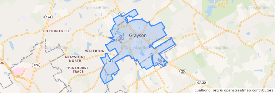 Mapa de ubicacion de Grayson.