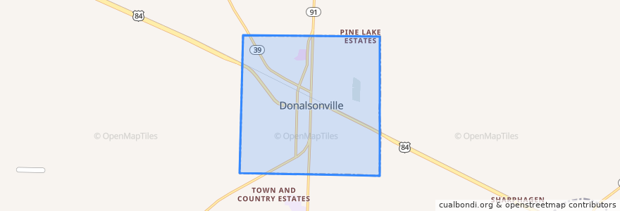 Mapa de ubicacion de Donalsonville.