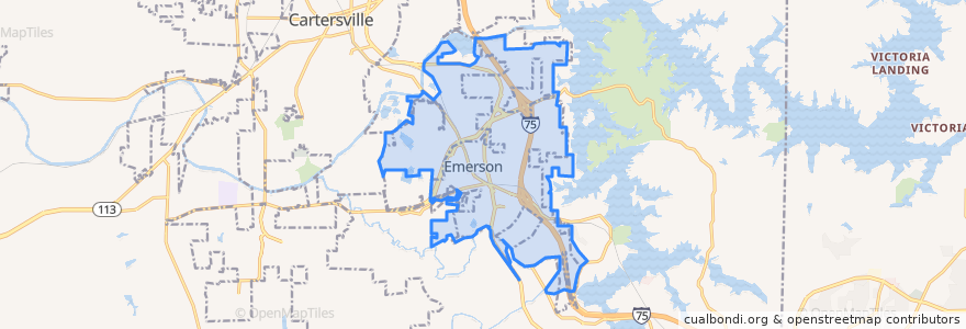 Mapa de ubicacion de Emerson.