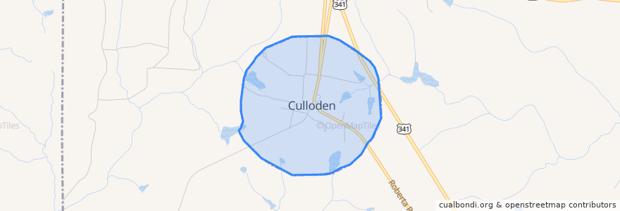 Mapa de ubicacion de Culloden.