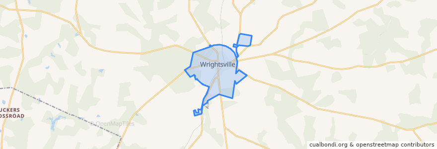 Mapa de ubicacion de Wrightsville.