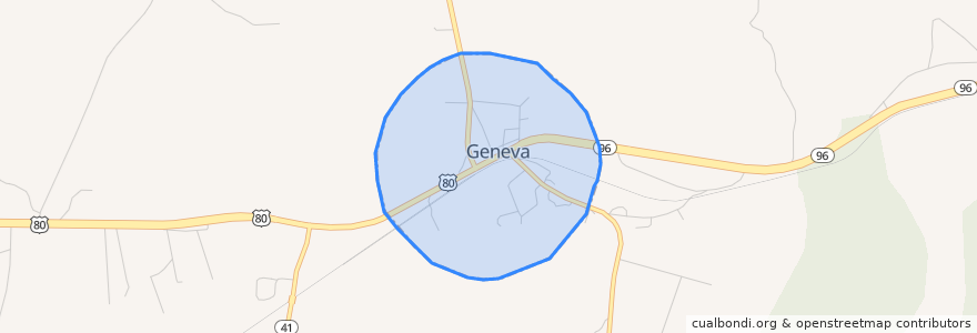 Mapa de ubicacion de Geneva.