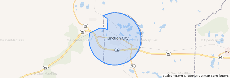 Mapa de ubicacion de Junction City.