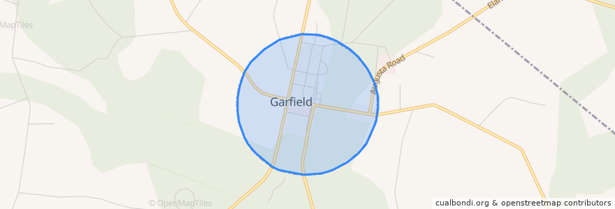 Mapa de ubicacion de Garfield.