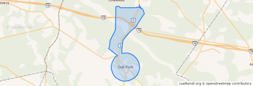 Mapa de ubicacion de Oak Park.