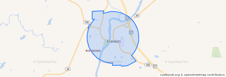 Mapa de ubicacion de Franklin.