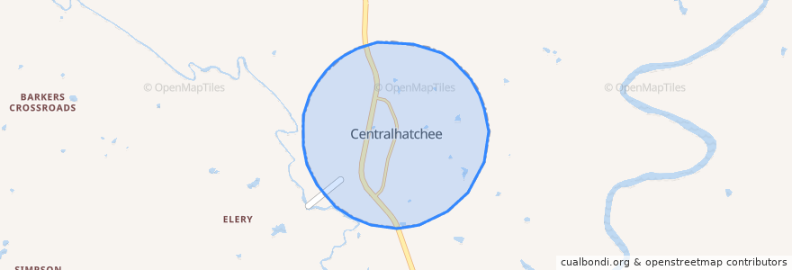 Mapa de ubicacion de Centralhatchee.