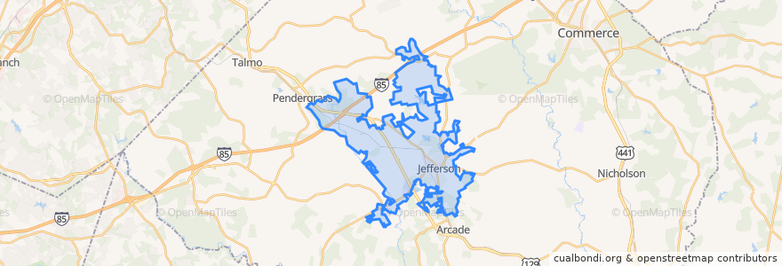 Mapa de ubicacion de Jefferson.