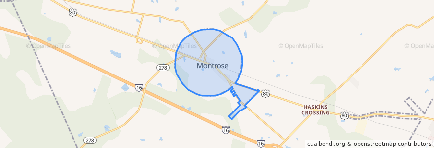 Mapa de ubicacion de Montrose.