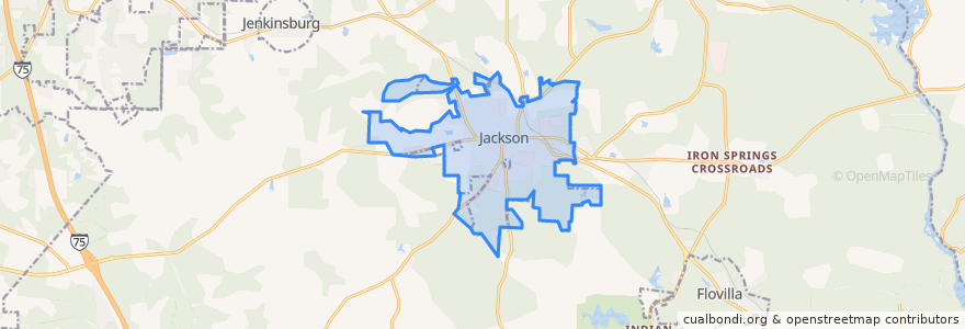 Mapa de ubicacion de Jackson.