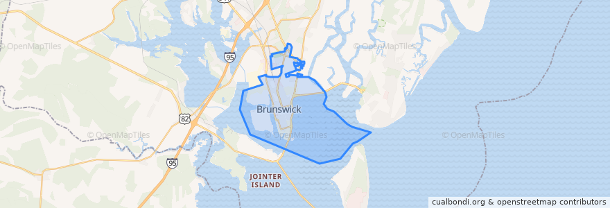 Mapa de ubicacion de Brunswick.