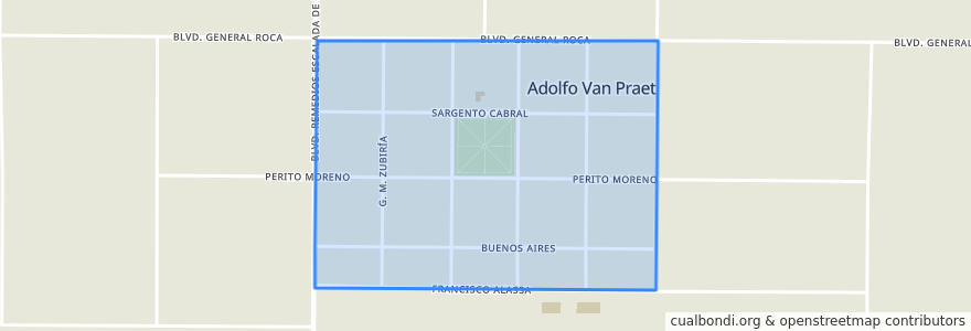 Mapa de ubicacion de Adolfo Van Praet.