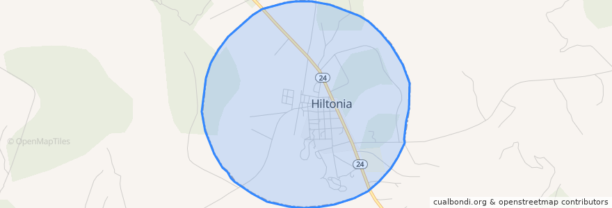 Mapa de ubicacion de Hiltonia.