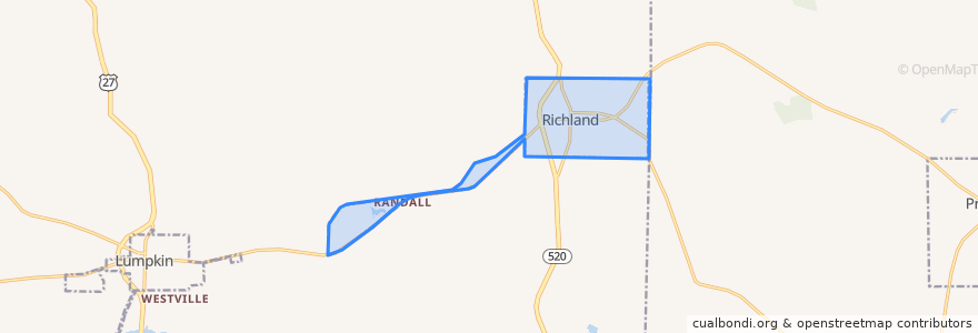 Mapa de ubicacion de Richland.