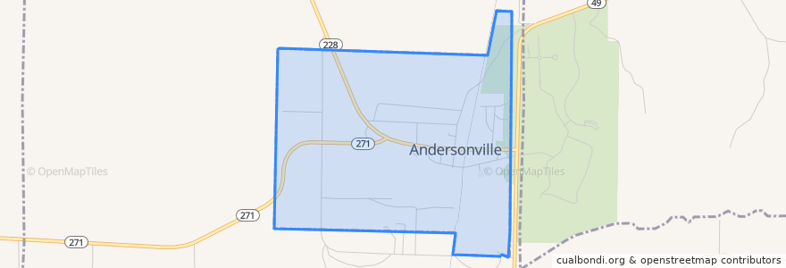 Mapa de ubicacion de Andersonville.