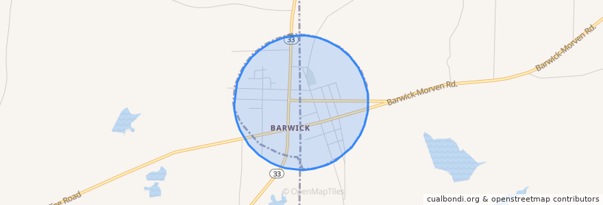 Mapa de ubicacion de Barwick.