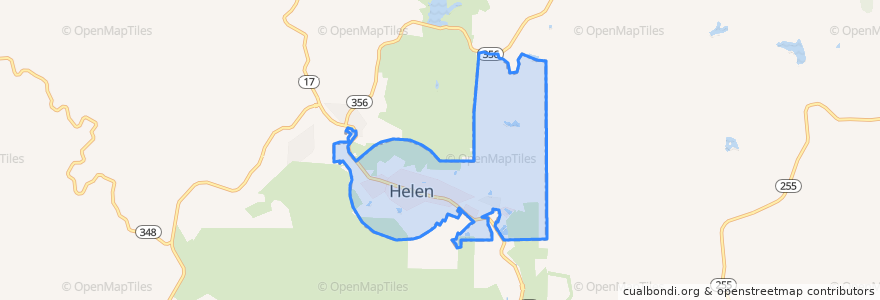 Mapa de ubicacion de Helen.