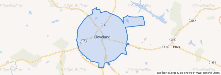 Mapa de ubicacion de Cleveland.