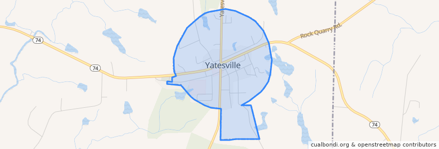 Mapa de ubicacion de Yatesville.