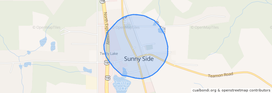 Mapa de ubicacion de Sunny Side.