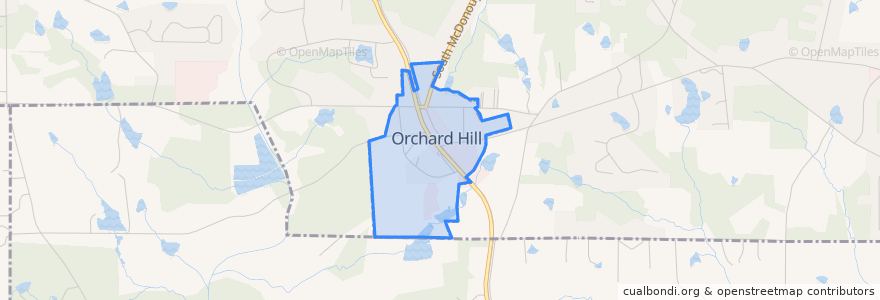 Mapa de ubicacion de Orchard Hill.