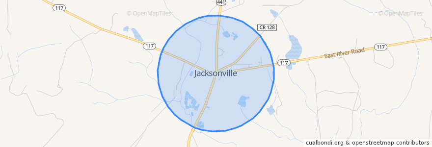 Mapa de ubicacion de Jacksonville.