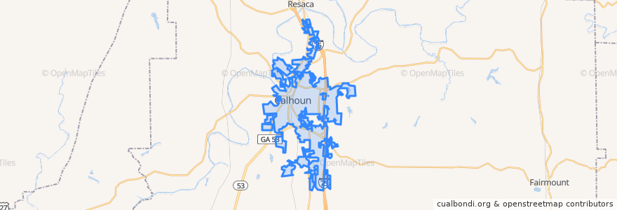 Mapa de ubicacion de Calhoun.