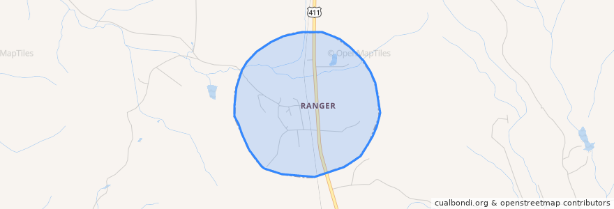 Mapa de ubicacion de Ranger.