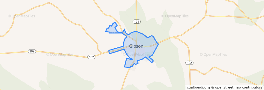 Mapa de ubicacion de Gibson.