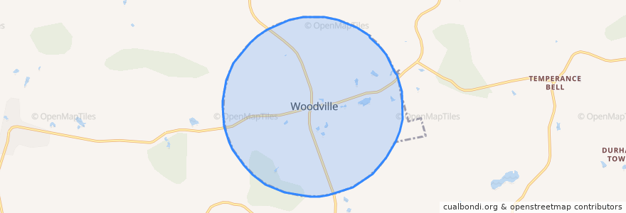 Mapa de ubicacion de Woodville.