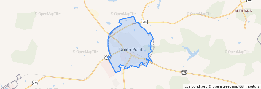 Mapa de ubicacion de Union Point.