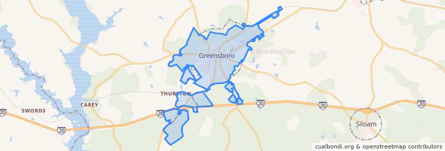 Mapa de ubicacion de Greensboro.