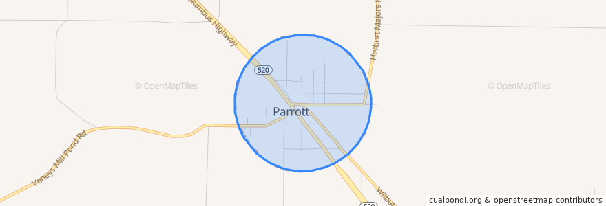 Mapa de ubicacion de Parrott.