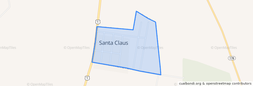 Mapa de ubicacion de Santa Claus.