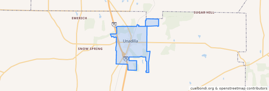 Mapa de ubicacion de Unadilla.