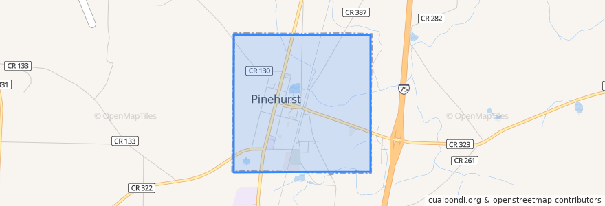 Mapa de ubicacion de Pinehurst.