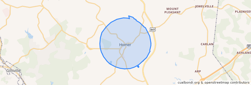 Mapa de ubicacion de Homer.