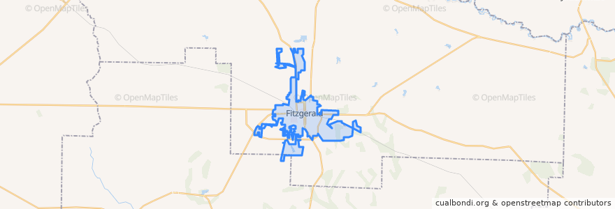 Mapa de ubicacion de Fitzgerald.