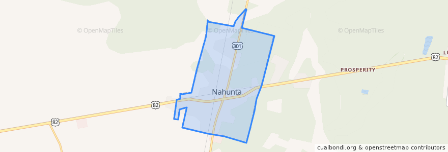 Mapa de ubicacion de Nahunta.