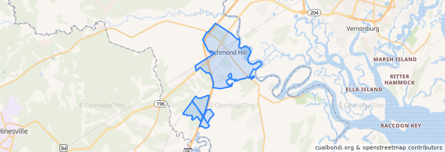 Mapa de ubicacion de Richmond Hill.