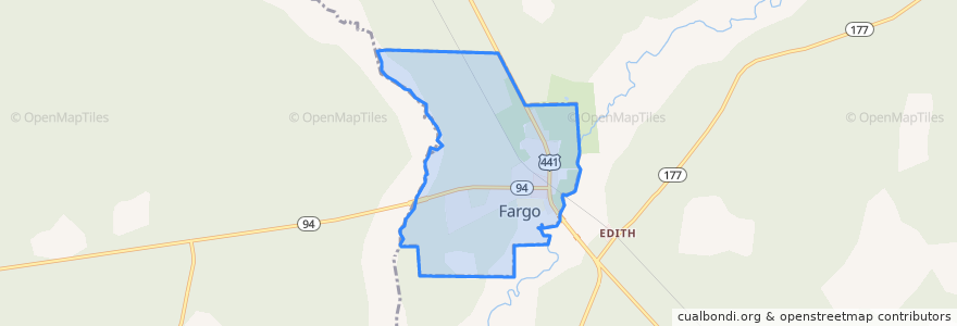 Mapa de ubicacion de Fargo.