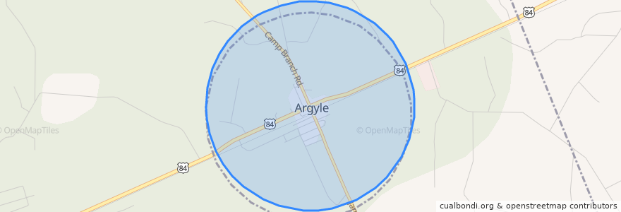 Mapa de ubicacion de Argyle.