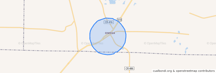 Mapa de ubicacion de Omega.