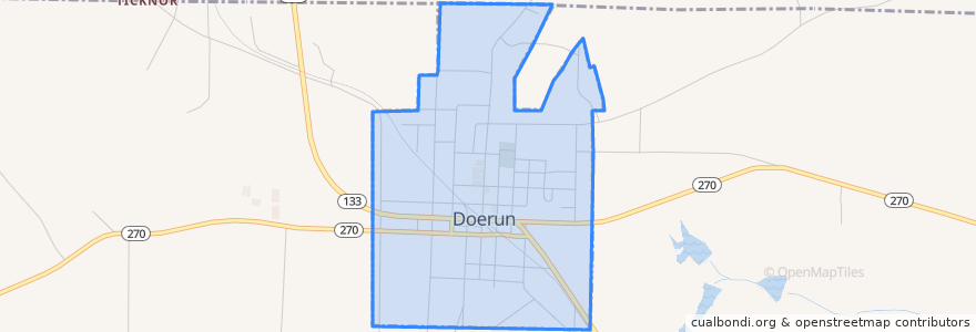 Mapa de ubicacion de Doerun.