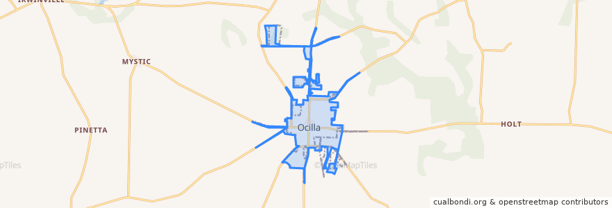 Mapa de ubicacion de Ocilla.