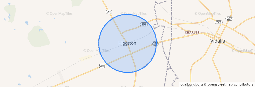 Mapa de ubicacion de Higgston.