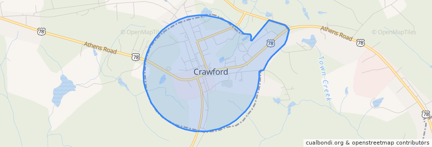 Mapa de ubicacion de Crawford.