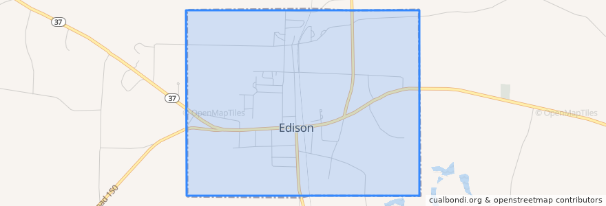 Mapa de ubicacion de Edison.