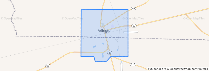 Mapa de ubicacion de Arlington.